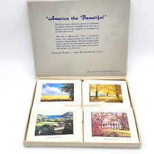 Vintage Bright of America The Beautiful 10 Embossed Photo Note Cards Envelopes picture
