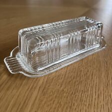 Vintage FEDERAL Clear Glass COVERED BUTTER DISH - BEAUTIFUL Condition picture