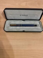 Rare Parker Rialto Fountain Pen - Matte Blue, Gold Trim, Vintage picture
