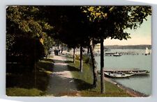 Conneaut Lake PA-Pennsylvania, Exposition Park, Boats on Lake Vintage Postcard picture