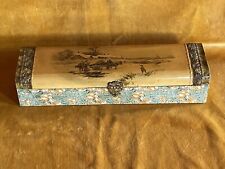 Antique Victorian Celluloid Glove Vanity Box Jewelry Floral Vintage picture