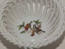 Herend Hungary Rothchild Double Birds Small Woven Open Weave Bowl  #7373 picture