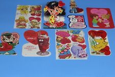 15 Vintage Valentine Cards ~ Lot ~ Cowboy Hippo Cat Anthropomorphic Ice Cream  picture