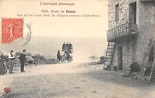 CPA 63 ROAD DE BESSE MOUNTAIN VIEW LA DILIGENCE ARRIVING IN SAINT DESERY (RARE picture