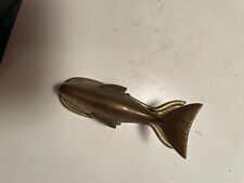 Vintage Soild Brass Whale Note Holder picture