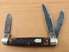 Vintage Schrade Walden NY USA 834 3 Blade Stockman Knife picture