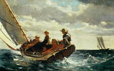 Art Oil painting fishing boat seascape Breezing-Up-Winslow-Homer on canvas picture