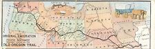 UDB Double Postcard Oregon Trail Map, Line of Original Emigration Ezra Meeker picture