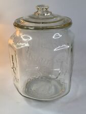 Planters Mr Peanut Adv Octagon Embossed Glass Jar 'Red Pennant Bags 5 cents' K1 picture