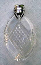 ANTIQUE GORHAM HAND CUT CRYSTAL & SILVER OVAL 4” NIPPER POCKET WHISKEY FLASK picture