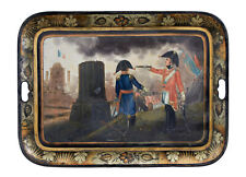 RARE 19TH CENTURY TOLEWARE TRAY BATTLE OF WATERLOO picture