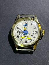 Vintage Disney Bradley Donald Duck Swiss Watch 23 Gold Tone - Not Working picture