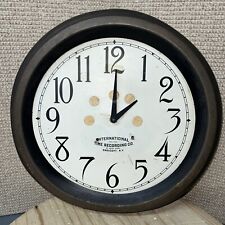 Vintage International Time Recording Co. Metal Wall Clock Endicott IBM picture