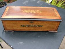ANTIQUE 19THc. SWISS INLAID CYLINDER ROLL MUSIC BOX OFFERED AS FOUND NOT WORKING picture