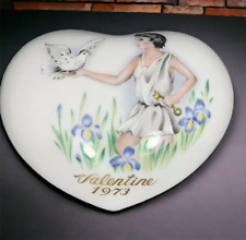 Valentine Heart 1973 Noritake Bone China Limited Edition Vintage Dove & Lillies picture