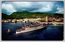 SS Lurline Ship Honolulu Harbor Hawaii Postcard - C7 picture