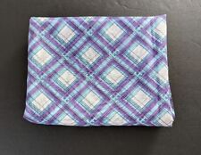 Vintage Plaid Fabric Purple Blue And White 2 Yards New 1960's Summer Lightweight picture