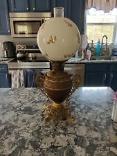 Rare Antique B&H Bradley & Hubbard Brass Parlor Banquet Oil Lamp 24