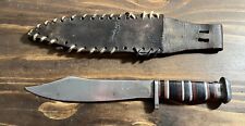 Vintage Antique Custom Homemade Bastard File Knife W/Leather Sheath 60+ Yrs Old picture