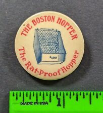 Vintage 1900s The Boston Hopper Rat Trap Pinback Pin picture
