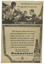 Vintage 1947 BUDWEISER Beer Bottle Nightclub Newspaper Print Ad picture