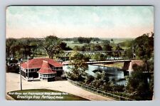Portland ME-Maine, Boat House And River, Aerial, Antique Vintage Postcard picture