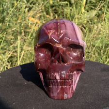 1.5kg Hand Carved Mookite Jasper Skull Natural Quartz Crystal Skull Decor Gift picture