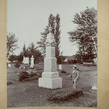 Antique Cabinet Card Photo Cemetery Grave Mourning Thomas Torstad Decorah IA picture