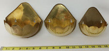 3 Vintage Brass Shells Scalloped Wall Pockets Sconces Planters MCM India picture