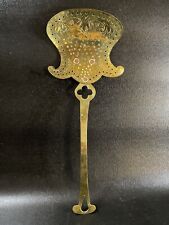 English Brass Hearth Strainer Skimmer 21” Extravagant Vintage Antique 1800’s WoW picture