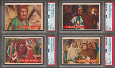 (4 CARD LOT) 1957 ROBIN HOOD TRADING CARDS 5, 16, 44, 55 - ALL PSA - TOPPS SET picture