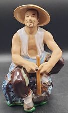 Vintage Chinese Mudman Figurine Seated With Hammer picture