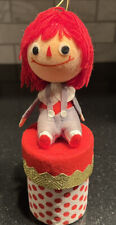 Napcoware Raggedy Ann Felt Ornament Candy Container VTG Christmas Japan picture