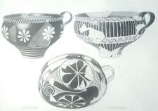 Minoan Cups, Kamares Ware, Knossos Aegean Art Pottery, Magic Lantern Glass Slide picture