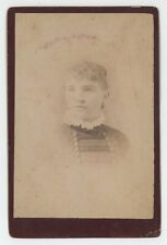 Antique c1880s Cabinet Card Beautiful Young Woman Wearing Victorian Era Dress picture