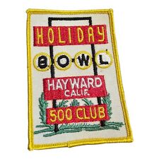 Vintage 1960s Holiday Bowl 500 Club Bowling Patch Neon Sign Patch Vintage Patch  picture