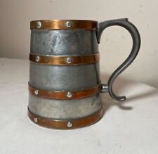 ANTIQUE 1800's ARTS & CRAFTS BEER STEIN PEWTER COPPER AWARD TROPHY REED & BARTON picture