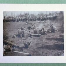 c1917 TYPE-1 PRESS PHOTOGRAPH, WWI CAVALRY MEN SLEEP IN GROUND IN EXHAUSTION picture