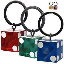 FLASH DEAL 3 Pack Novelty Key Rings Authentic Nevada Casino Dice Assorted Colors picture