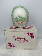 Sealed VTG Kencraft Chick Duck Floral Sugar Panorama Easter Egg Decor - Blue picture