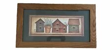 Home Interiors Birdhouses Picture  With Oak Frame, 23” X 13” picture