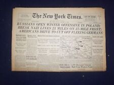 1945 JAN 14 NEW YORK TIMES - RUSSIANS OPEN WINTER OFFENSIVE IN POLAND - NP 6652 picture