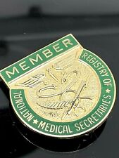 National Registry of Medical Secretaries Member Pin Vintage 14k Yellow Gold 5.7g picture
