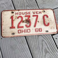 Vintage 1968 Ohio License Plate 