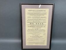 Original 1875 Broadside Poster for Auction Sale of 4 Dwellings House properties  picture