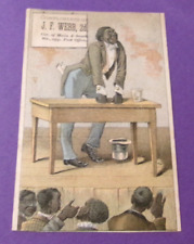 ANTIQUE VICTORIAN TRADE CARD BLACK AMERICANA MENS & LADIES CLOTHING GREENPORT picture