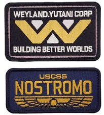 Weyland Yutani Nostromo U.S.C.S.S Alien Patch -2PC Bundle -Iron on sew  -MLY7,Y8 picture