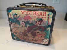 Vintage Aged 1963 Hanna-Barbera Yogi Bear and Friends Black Trim Metal Lunchbox picture