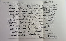 Henry Miller Autograph Letter Signed 5/12/79, mentioning BRASSAI picture