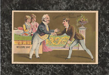 Scarce Victorian Trade Card Welcome Soap Curtis Davis - Charlotte Perkins Gilman picture